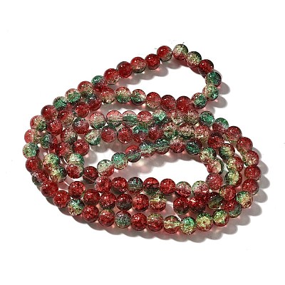 Crackle Glass Beads Strands CCG-C002-8mm-12-1