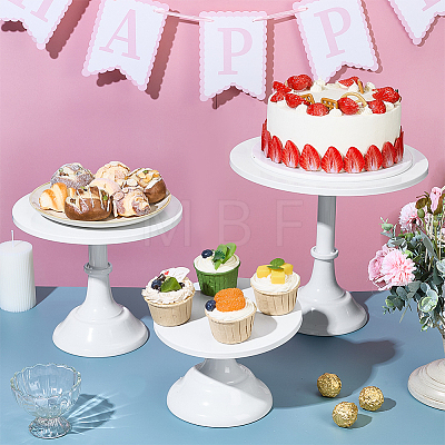3Pcs 3 Sizes Round Iron Cupcake Riser Holder ODIS-WH0030-302-1