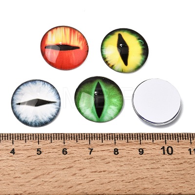 Printed Transparent Glass Cabochons GL-CBAA22A-01-1