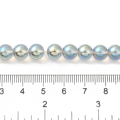 Transparent Electroplate Glass Beads Strands GLAA-T032-T8mm-C04-1