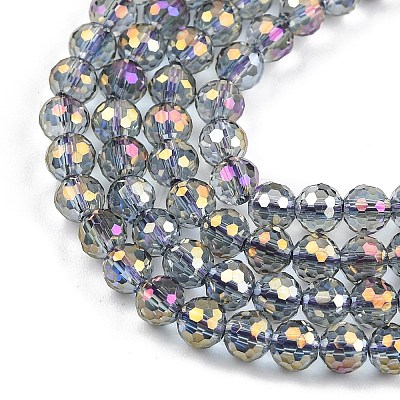 Electroplate Transparent Glass Beads EGLA-B013-02A-HP17-1