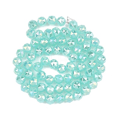 Electroplate Transparent Glass Beads Strands GLAA-H040-01F-1