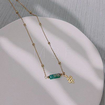 Natural Imperial Jasper Column Pendant Necklaces IJ4503-1-1