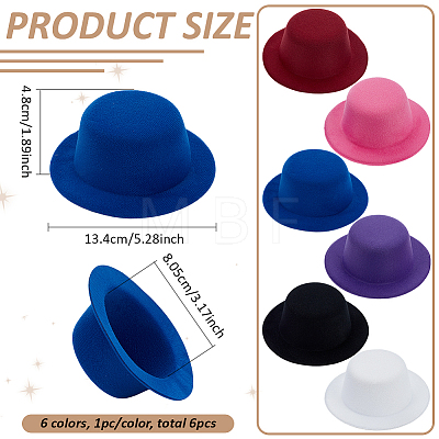6Pcs 6 Colors EVA Fabric Hat Base DIY-BC0014-06-1
