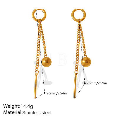 304 Stainless Steel Hoop Dangle Earrings WGF2ED8-02-1