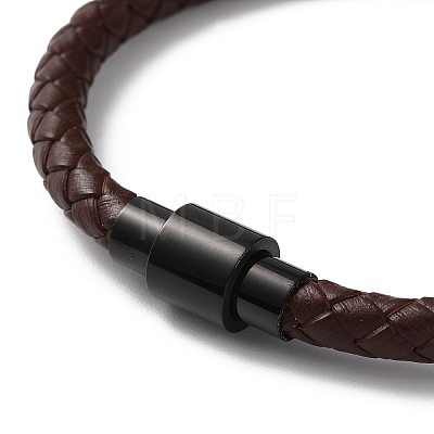 Leather Braided Round Cord Bracelet BJEW-F460-02EB-1