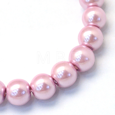 Baking Painted Pearlized Glass Pearl Round Bead Strands HY-Q003-6mm-47-1