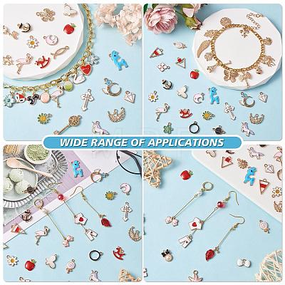 300 Pieces Wholesale Bulk Lots Jewelry Making Charms Pendant Mixed Shapes Alloy Enamel Charms for Jewelry Necklace Earring Making Crafts JX155A-1