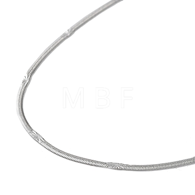 304 Stainless Steel Flat Snake Chain Necklaces for Women NJEW-D058-03P-1