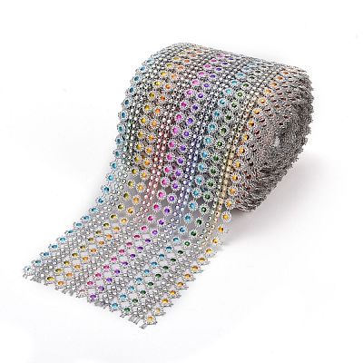 16 Rows Plastic Diamond Mesh Wrap Roll DIY-L049-03-1