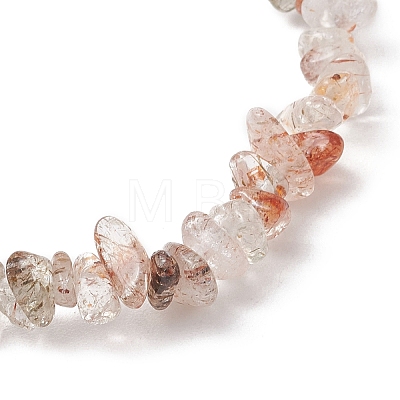 Natural Black Gold Rutilated Quartz Chip Beaded Stretch Bracelets for Children BJEW-JB11891-1