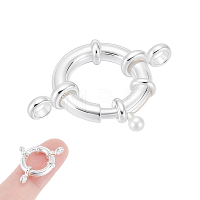 1Pc 925 Sterling Silver Large Spring Ring Clasps STER-NB0001-12A-1