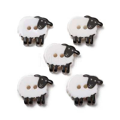 2-Hole Opaque Resin Buttons RE-CBAD9D2-30-1