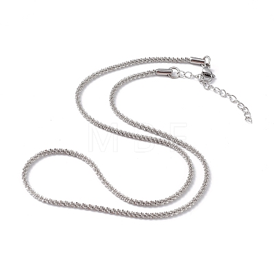 Non-Tarnish 304 Stainless Steel Bone Rope Chain Necklace for Women NJEW-I121-01B-P-1