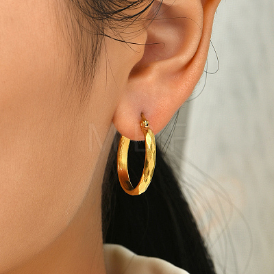 Stylish Stainless Steel Ripple Hoop Earrings RE3592-1