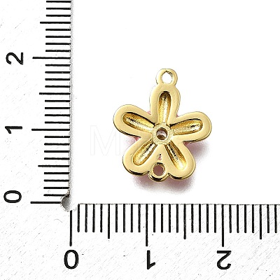 Brass Clear Cubic Zirconia Flower Connector Charms KK-P295-52G-02-1