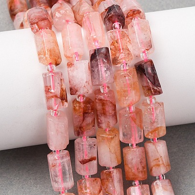 Natural Hematoid Quartz/Ferruginous Quartz Beads Strands G-L655-B02-01-1