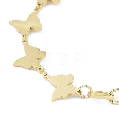 304 Stainless Steel Butterfly Link Bracelets for Women BJEW-C071-04G-1