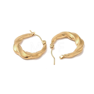 Twist 201 Stainless Steel Half Hoop Earrings for Women EJEW-G385-21G-1