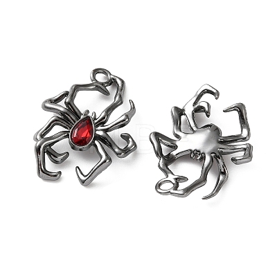 Alloy & Ruby Rhinestone Pendants FIND-G118-07B-02-1