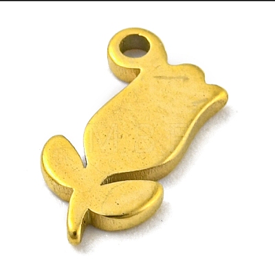 Laser Cut 304 Stainless Steel Charms STAS-G323-02G-1