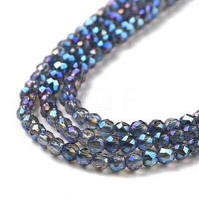 Electroplate Transparent Glass Beads Strands GLAA-H021-01A-FR05-1