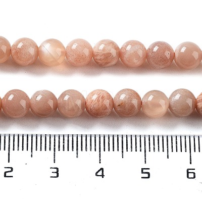 Natural Multi-Moonstone Round Beads Strands G-O030-6mm-10B-1