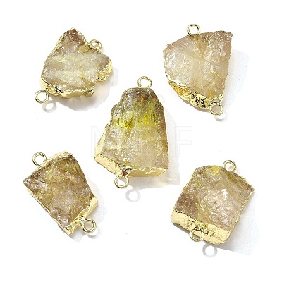 Raw Rough Natural Dyed Quartz Crystal Links Connector Charms G-K189-04LG-07-1