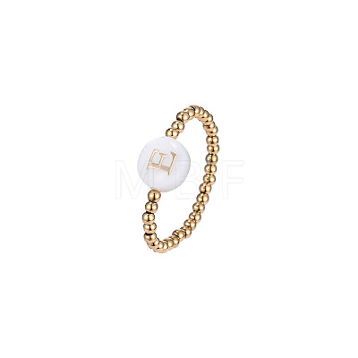 304 Stainless Steel and Shell Finger Rings WG7EF54-05-1