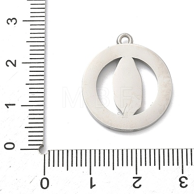 304 Stainless Steel & Rhinestone Pendants STAS-G371-09C-02P-1