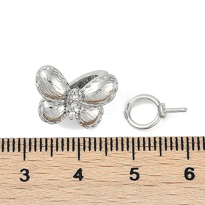 Brass Micro Pave Clear Cubic Zirconia Fold Over Clasps KK-U043-21P-1