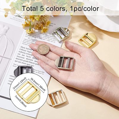 Olycraft 5Pcs 5 Colors Zinc Alloy Ladder Lock SliderBuckle FIND-OC0002-02-1