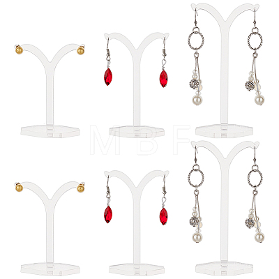Fingerinspire 6Pcs 3 Styles Y-Shaped Acrylic Earring Display Stands CON-FG0001-05-1