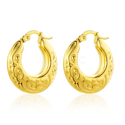 European Style Heart Stud Earrings Gold Plated Stainless Steel Women's Jewelry YA6895-4-1