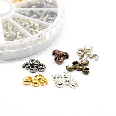 1 Box 6 Colors Iron Crimp Beads Covers IFIN-X0020-NR-B-1