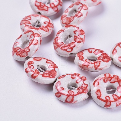 Handmade Porcelain Beads Strands PORC-L033-026-1