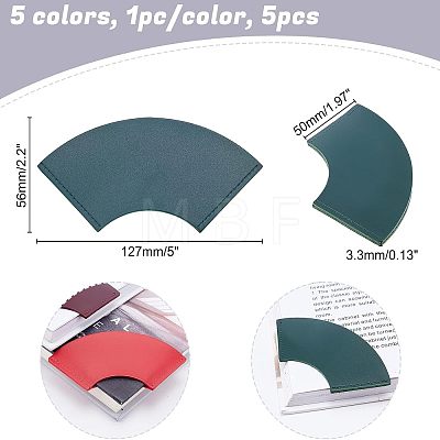 5Pcs 5 Colors Leather Corner Bookmark FIND-CA0004-58-1