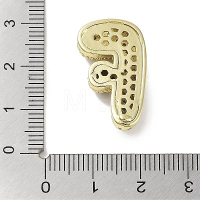 Rack Plating Brass Micro Pave Clear Cubic Zirconia Pendants X-KK-R163-05F-G-1