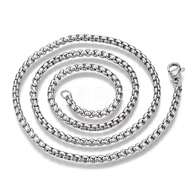 201 Stainless Steel Box Chain Necklace STAS-S105-JN929-1-45-1