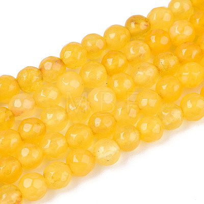 Dyed Natural White Jade Beads Strands G-T139-4mm-60-05-1