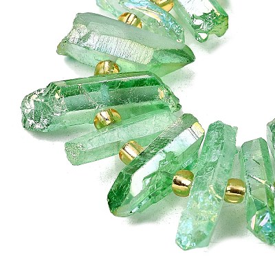 Electroplated Natural Quartz Crystal Beads Strands G-F800-F16-1