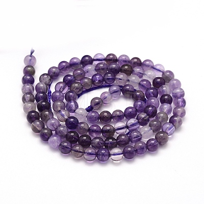 Natural Amethyst Beads Strands G-P335-02-4mm-1