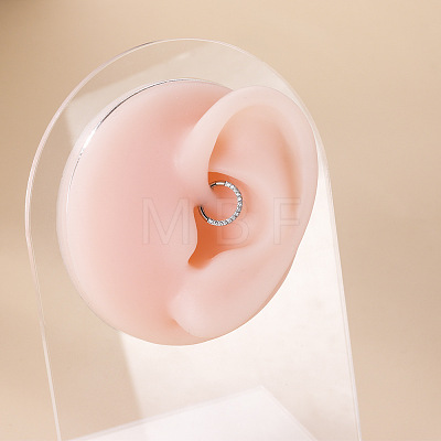 F136 Titanium Alloy Micro Pave Clear Cubic Zirconia Cartilage Earrings WG72C09-03-1-1