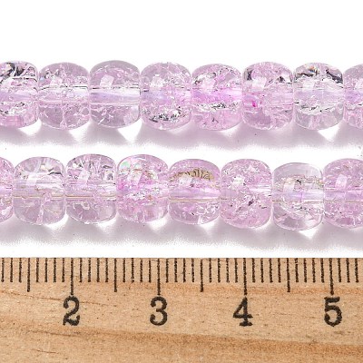 Transparent Spray Painting Crackle Glass Beads Strands GLAA-NH0001-05B-1