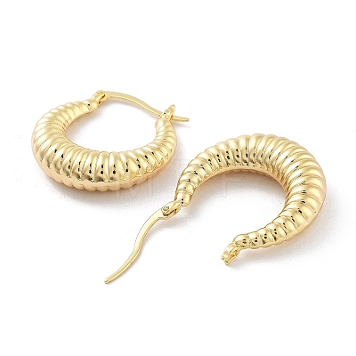 Brass Hoop Earrings EJEW-H301-03G-01-1