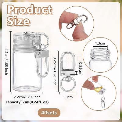 40Pcs Glass Home Storage Bottles AJEW-OC0015-48P-1