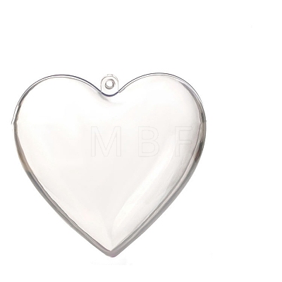 Transparent Plastic Heart Fillable Pendants Decorations XMAS-PW0002-03C-1