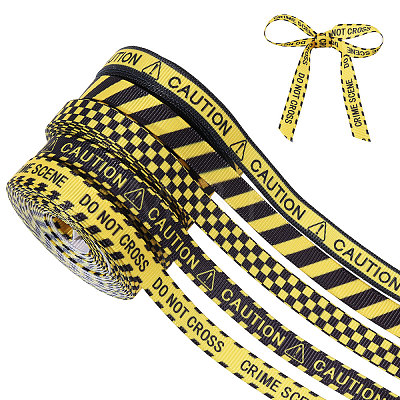 5Rolls 5 Styles Polyester Grosgrain Ribbon OCOR-CA0001-39-1