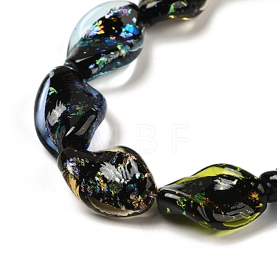 Handmade Dichroic Foil Glass Beads Strands DICH-U001-08D-1