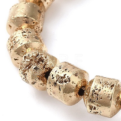 Electroplated Natural Lava Rock Beads Strands G-L606-B02-01C-1